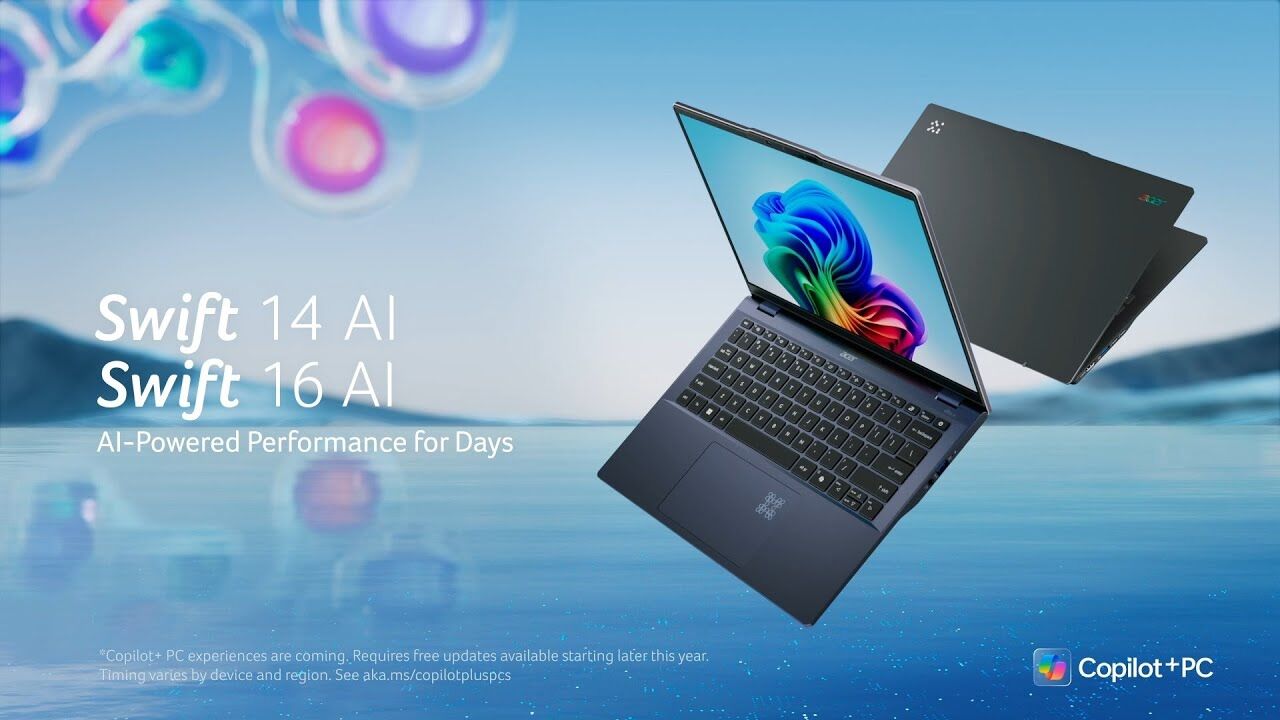 Mua laptop Swift 14 AI - Tặng máy lọc kết hợp quạt đối lưu không khí AcerPure C2 UVC