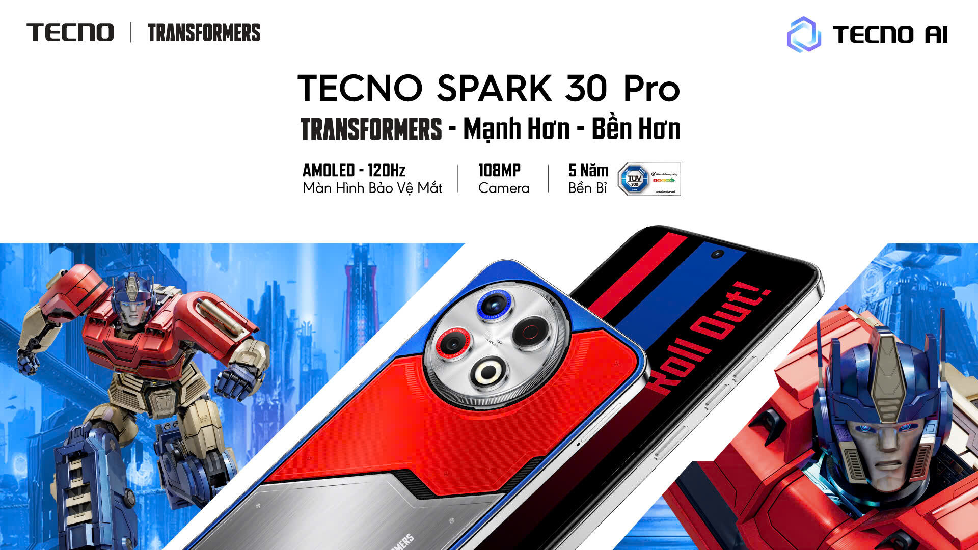 TECNO ra mắt SPARK 30 Pro phiên bản TRANSFORMERS: mạnh hơn - bền hơn