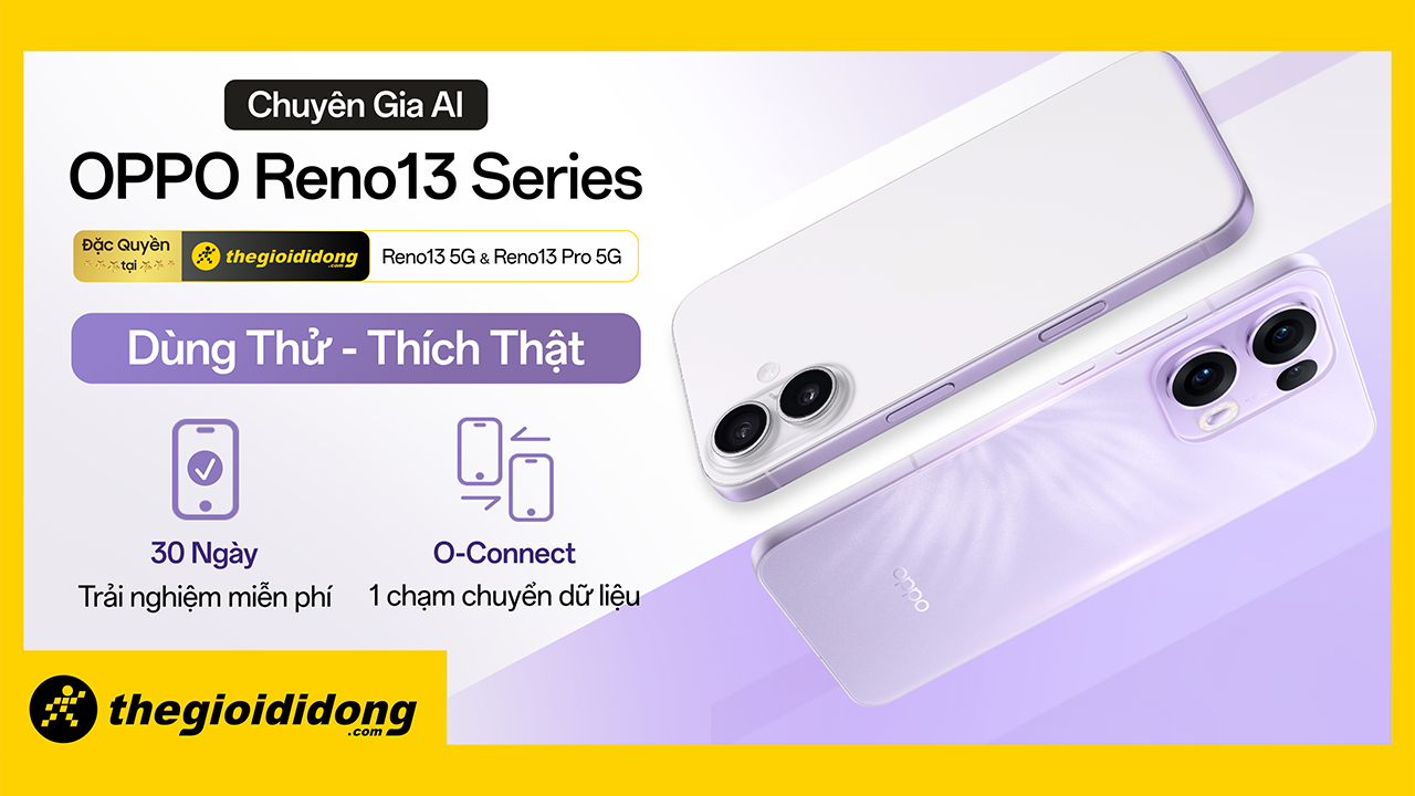 Thế Giới Di Động mời khách hàng dùng miễn phí OPPO Reno13 Series trong 30 ngày