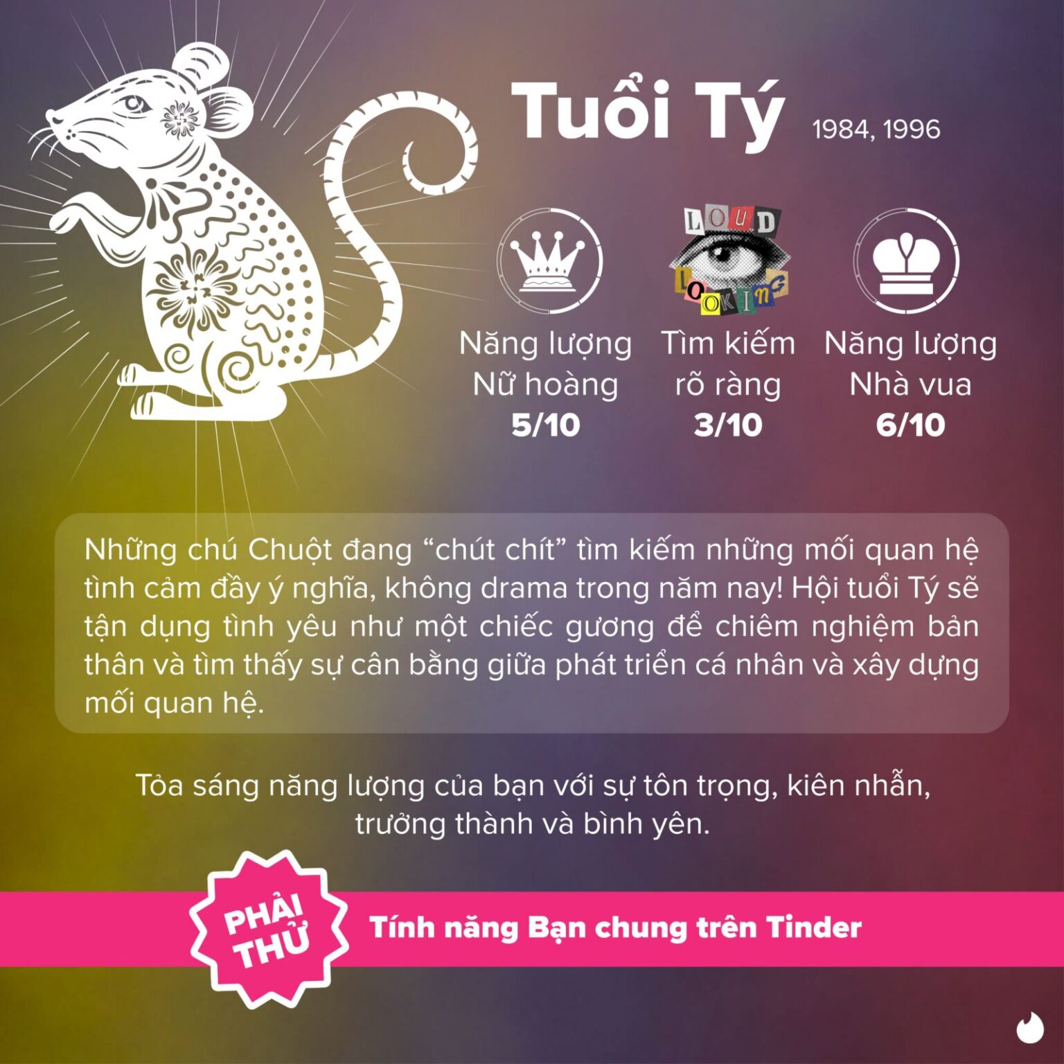 Tinder tung bí kíp để trường năng lượng thăng hoa, giúp đường tình duyên của hội độc thân "đỉnh nóc, kịch trần" mùa Tết Ất Tỵ