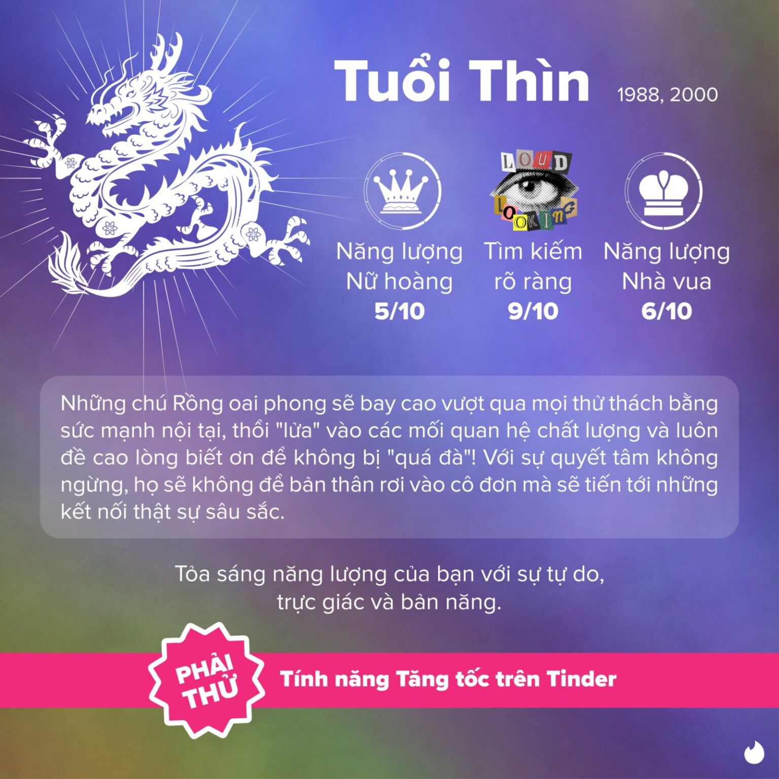 Tinder tung bí kíp để trường năng lượng thăng hoa, giúp đường tình duyên của hội độc thân "đỉnh nóc, kịch trần" mùa Tết Ất Tỵ