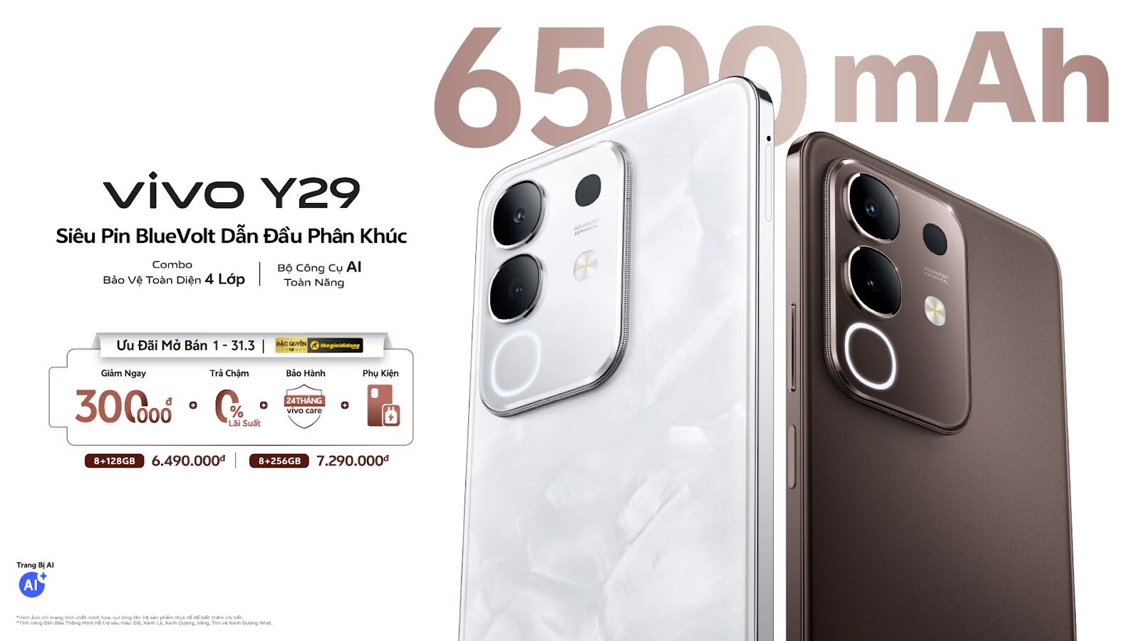 Vivo Y29 ra mắt với siêu pin 6500mAh, giá từ 6,5 triệu đồng