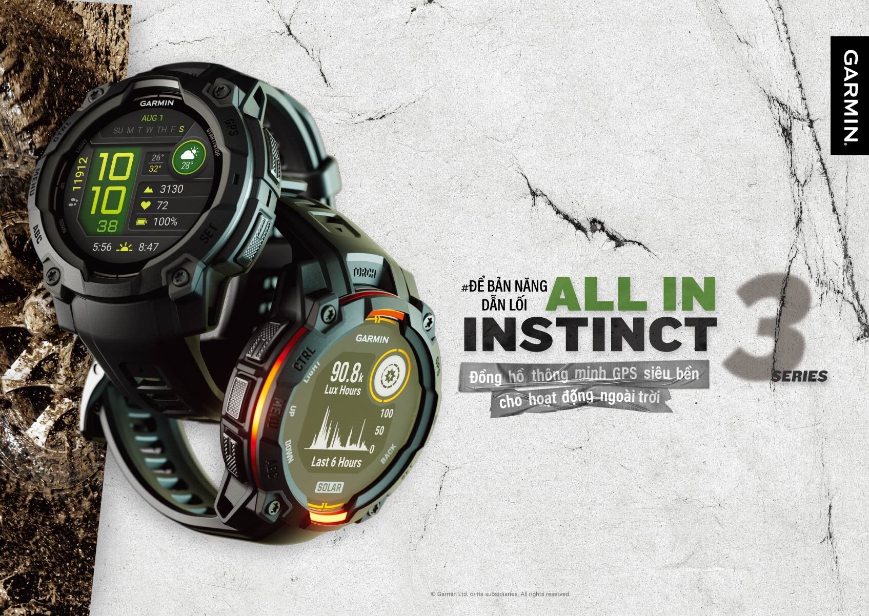 Garmin Instinct 3 Series chính thức xuất hiện tại thị trường Việt Nam