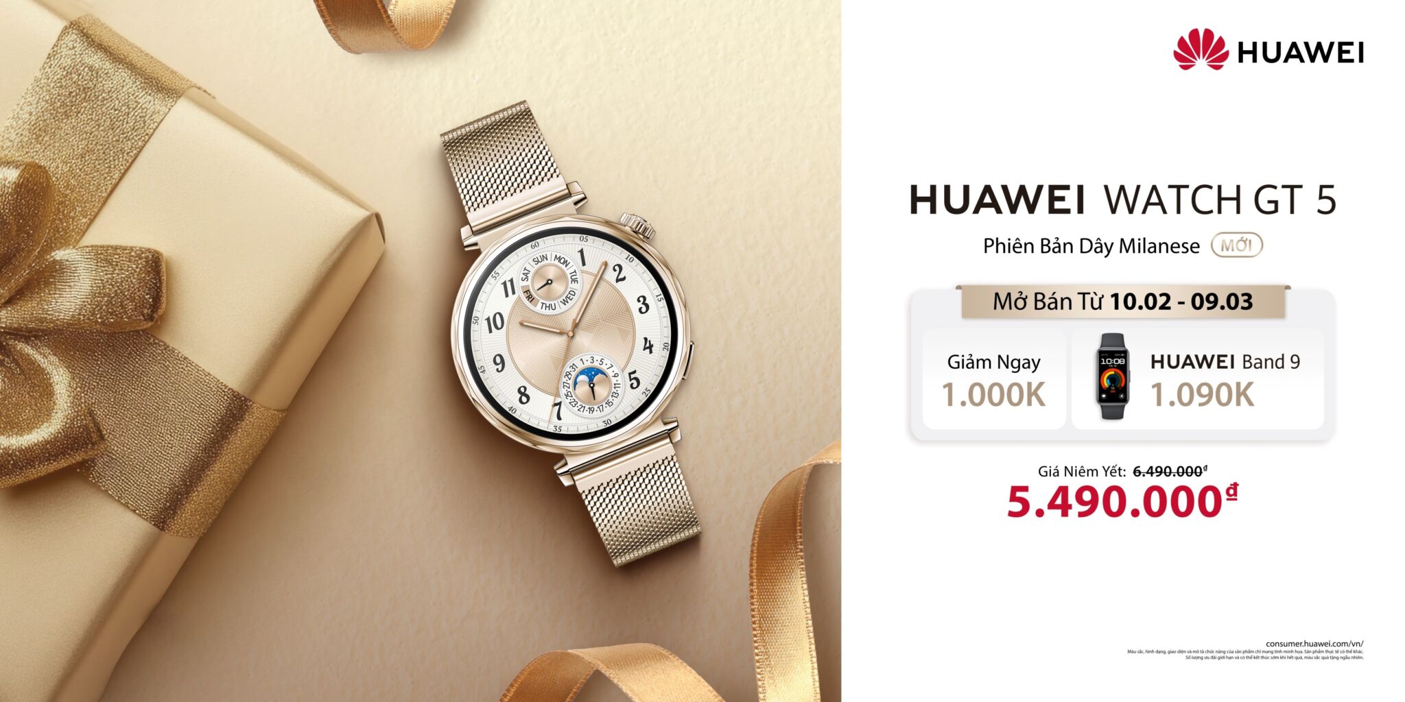 Nâng tầm phong cách với HUAWEI WATCH GT 5 phiên bản dây Milanese