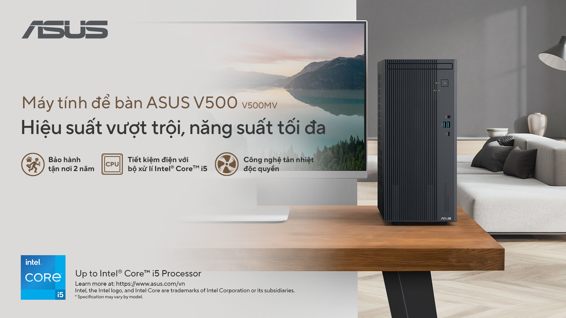 ASUS ra mắt máy tính để bàn V500 nhỏ gọn, hiệu năng tối ưu với chế độ 2 năm bảo hành tận nơi