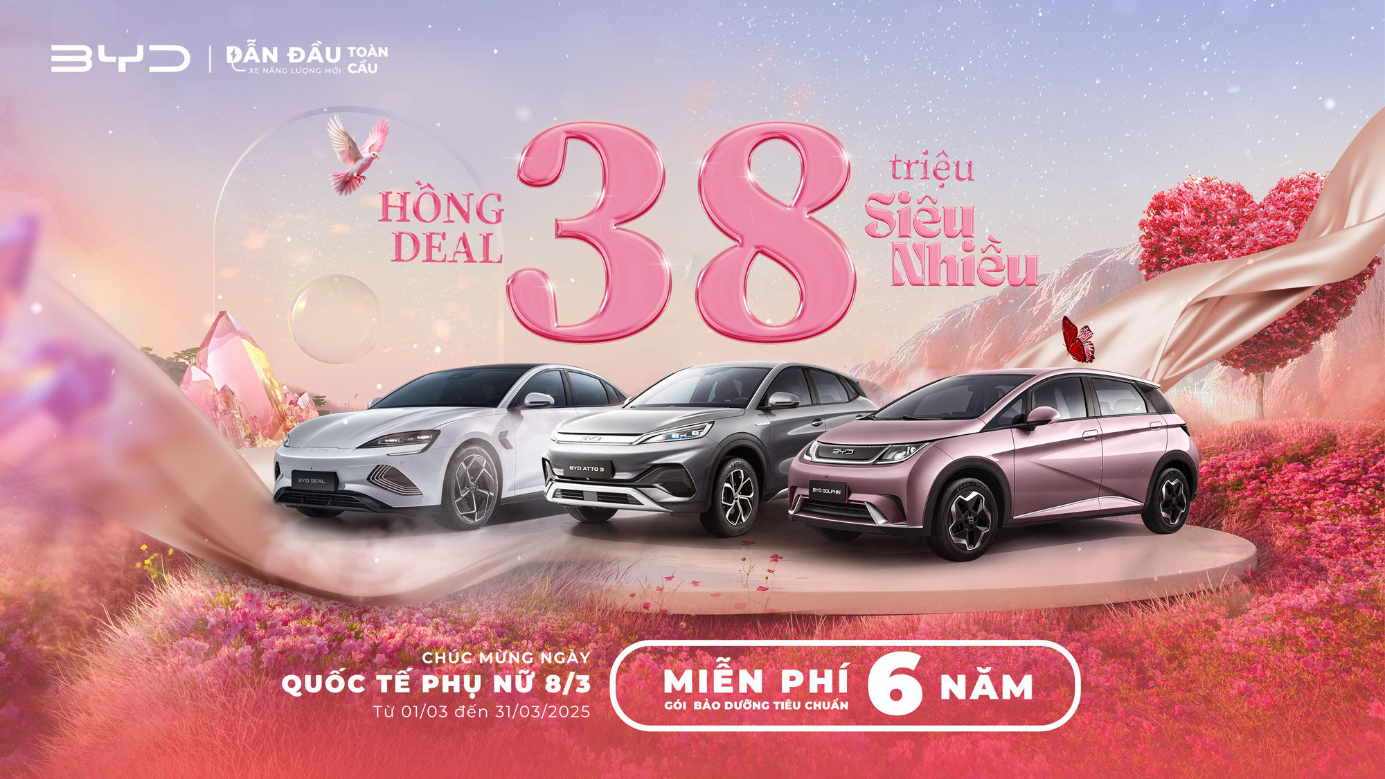 BYD Việt Nam triển khai chương trình ưu đãi đặc biệt “hồng deal - 38 triệu siêu nhiều”